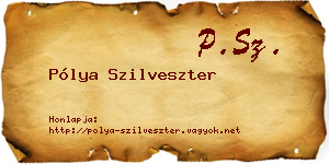 Pólya Szilveszter névjegykártya